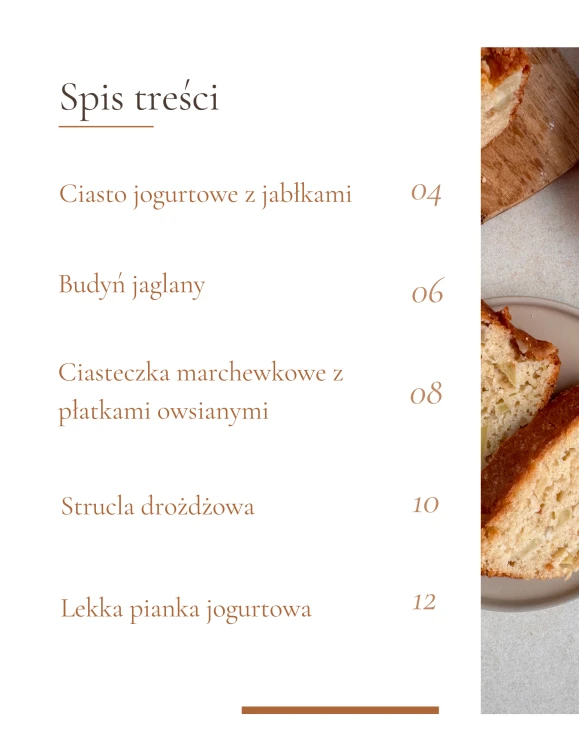 spis treści desery lekkostrawne